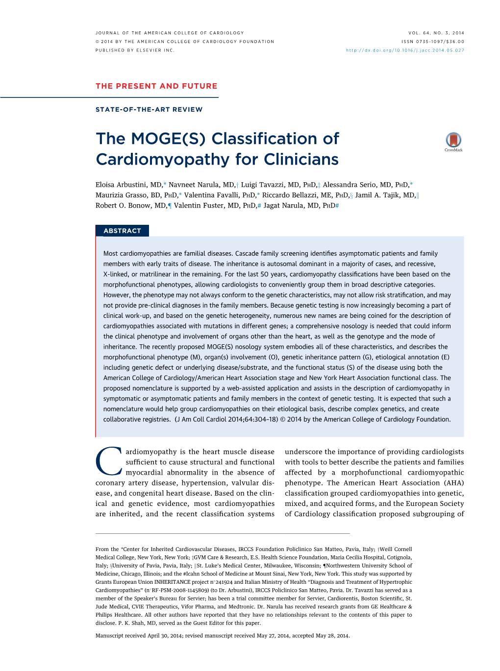 The MOGE(S) Classification of Cardiomyopathy for Clinicians