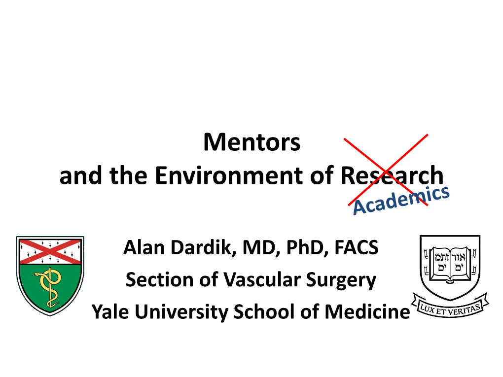 Mentors and the Environment of Research