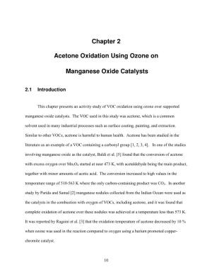 Chapter 2 Acetone Oxidation Using Ozone on Manganese Oxide