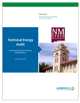 Technical Energy Audit New Mexico State University Professional Services Contract #201302796-A