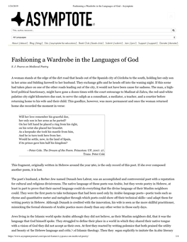 Fashioning a Wardrobe in the Languages of God - Asymptote 