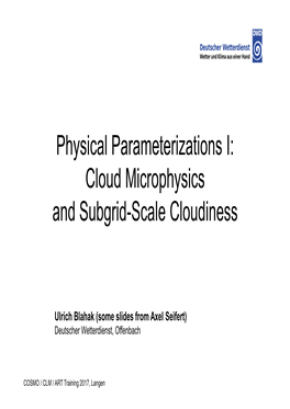 Cloud Microphysics and Subgrid-Scale Cloudiness