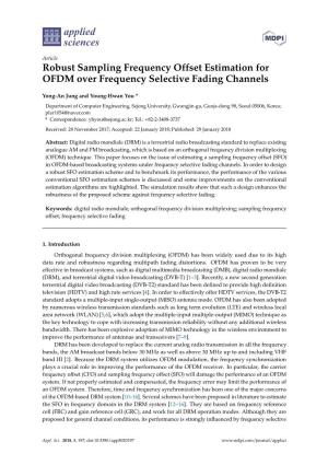 Robust Sampling Frequency Offset Estimation for OFDM Over Frequency Selective Fading Channels