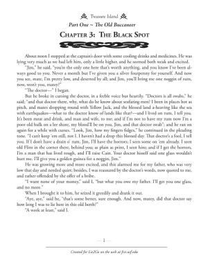Part One ~ the Old Buccaneer Chapter 3: the Black Spot