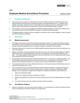 Employee Medical Surveillance Procedure S3[APAC]-128-PR1