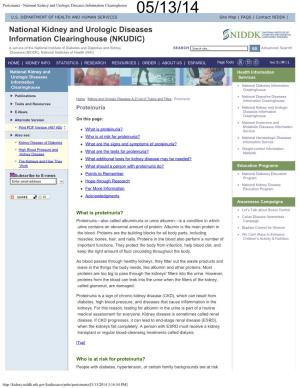 National Kidney and Urologic Diseases Information Clearinghouse 05/13/14 U.S