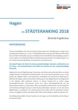 Hagen Im STÄDTERANKING 2018