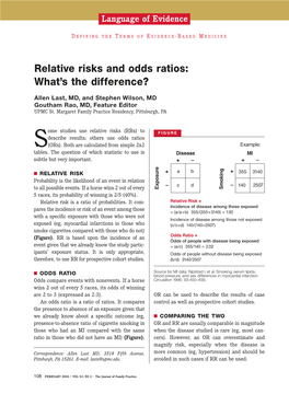 Relative Risks and Odds Ratios: What’S the Difference?