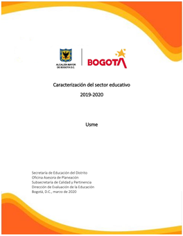 Caracterización Del Sector Educativo 2019-2020 Usme