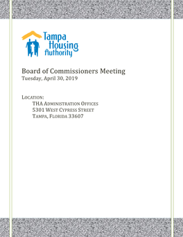 Board of Commissioners Meeting Tuesday, April 30, 2019