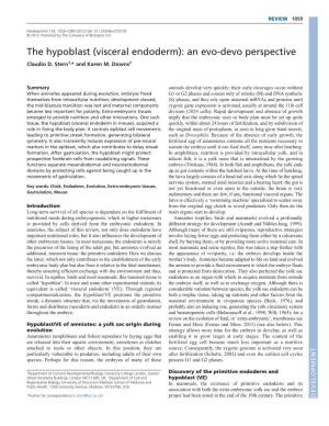 The Hypoblast (Visceral Endoderm): an Evo-Devo Perspective Claudio D