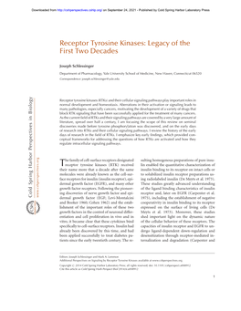 Receptor Tyrosine Kinases: Legacy of the First Two Decades