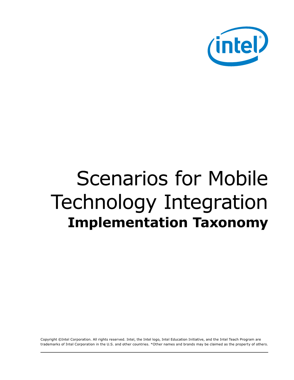 Scenarios for Mobile Technology Integration Implementation Taxonomy