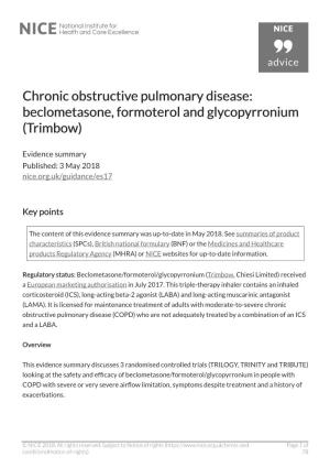 Chronic Obstructiv Chronic Obstructive Pulmonary Disease