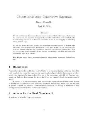 CS4860-Lect20-2018: Constructive Hyperreals