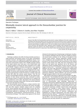 Journal of Clinical Neuroscience Xxx (2013) Xxx–Xxx