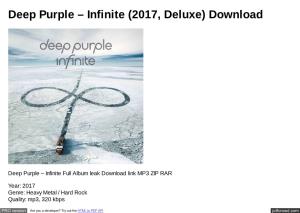 Deep Purple – Infinite (2017, Deluxe) Album Download – Worldz Muzic