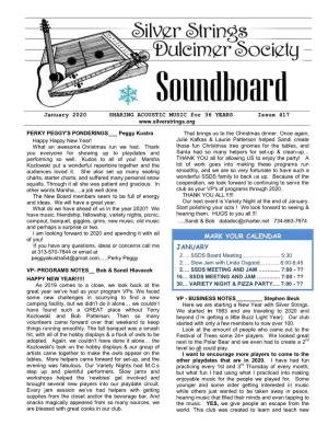 January 2020 SHARING ACOUSTIC MUSIC for 36 YEARS Issue 417
