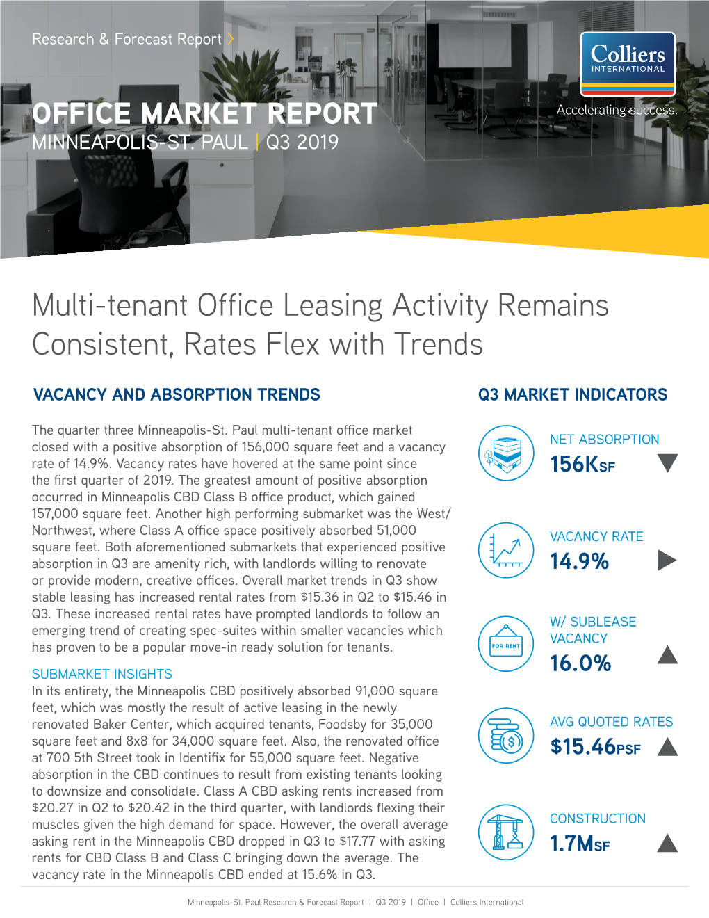 Multi-Tenant Office Leasing Activity Remains Consistent, Rates Flex with Trends