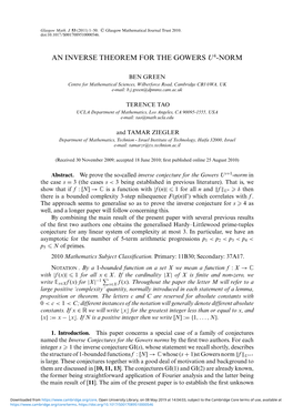 An Inverse Theorem for the Gowers U4-Norm