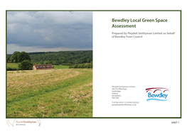 Bewdley Local Green Space Assessment