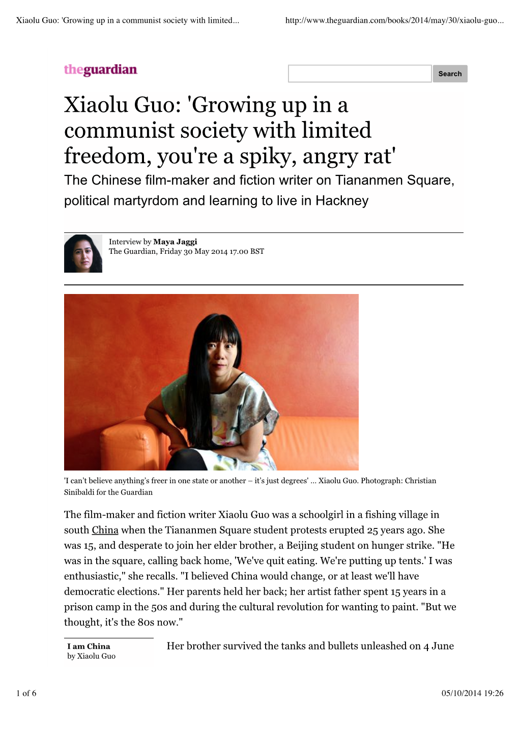 Xiaolu Guo: 'Growing up in a Communist Society with Limited