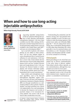 When and How to Use Long-Acting Injectable Antipsychotics
