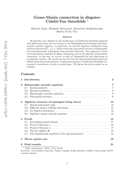 Gauss-Manin Connection in Disguise: Calabi-Yau Threefolds 1
