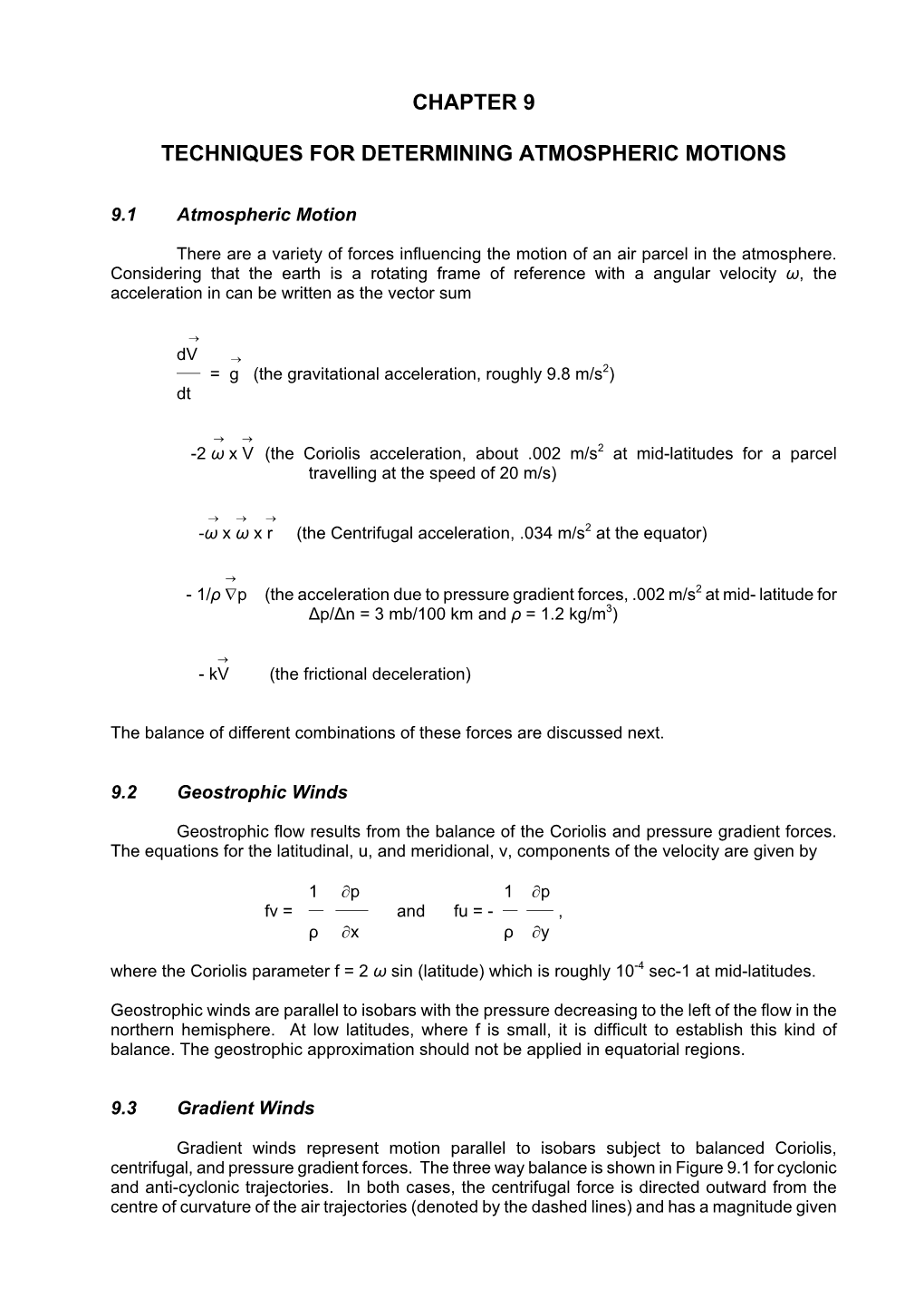 Chapter 9 Techniques for Determining Atmospheric