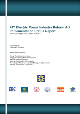 24Th Electric Power Industry Reform Act Implementation Status Report (Period Covering November 2013 to April 2014)