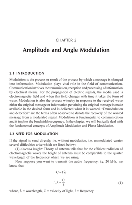 Amplitude and Angle Modulation