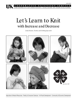 4JE-02PO: Let's Learn to Knit with Increase and Decrease