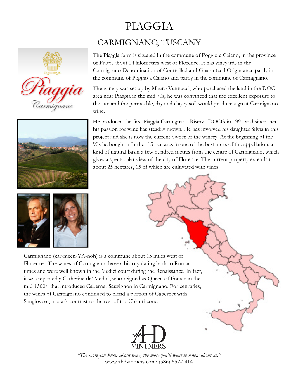 Piaggia Producer Profile