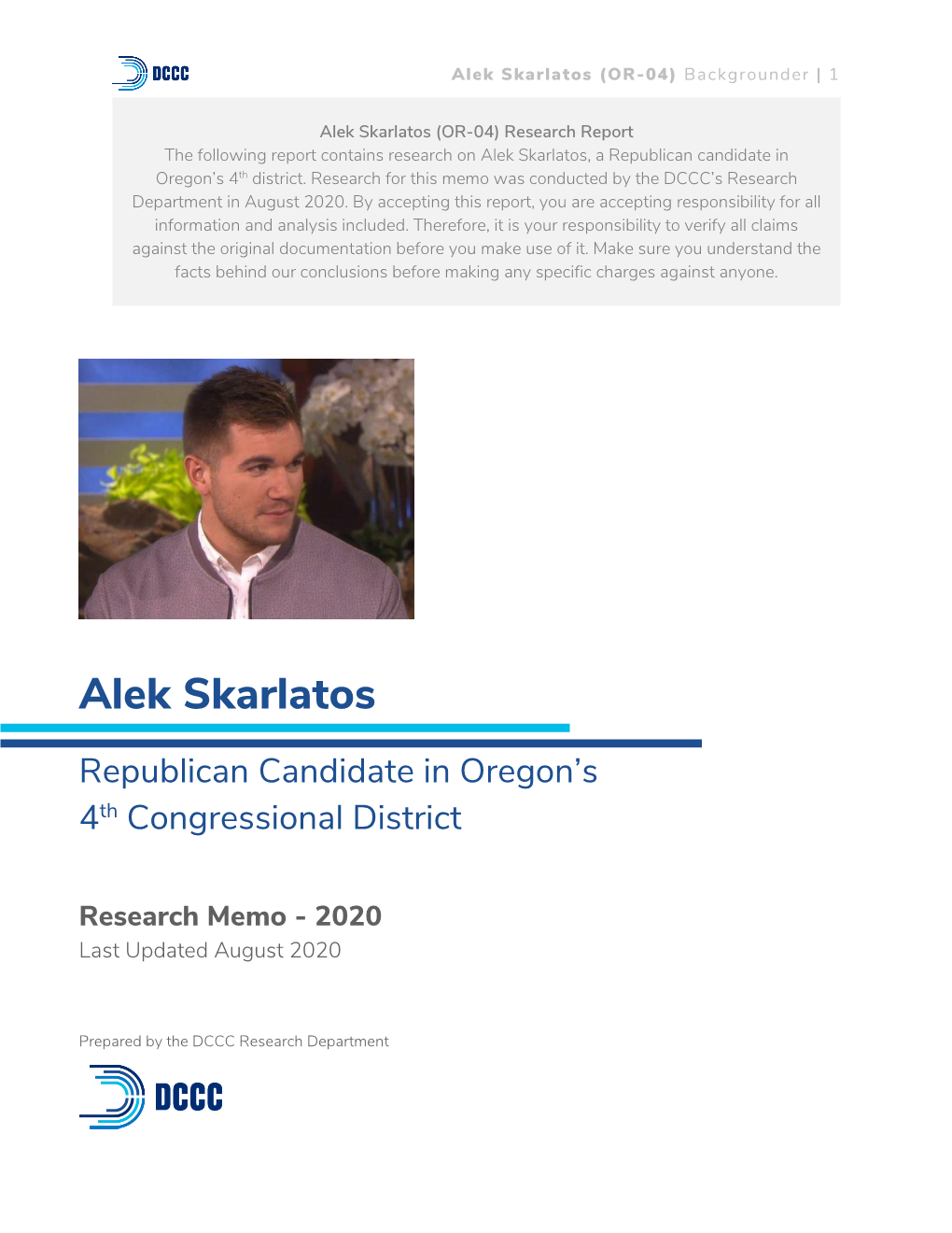 Alek Skarlatos (OR-04) Backgrounder | 1