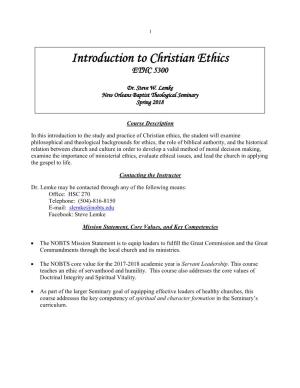 Christian Ethics ETHC 5300