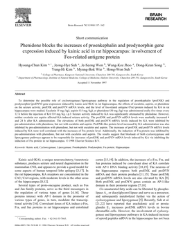 Phenidone Blocks the Increases of Proenkephalin and Prodynorphin