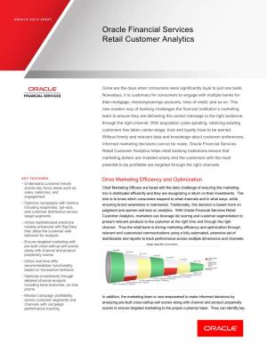 Oracle Financial Services Retail Customer Analytics