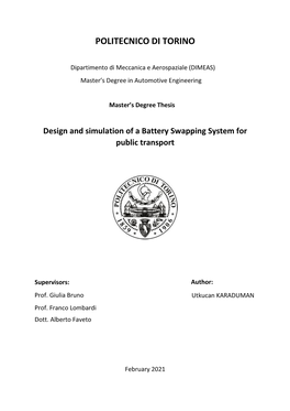 Design and Simulation of a Battery Swapping System for Public Transport