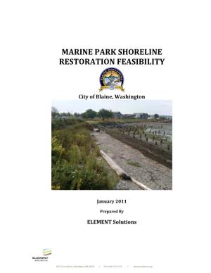 Marine Park Shoreline Restoration Feasibility – City of Blaine January 2011
