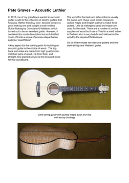 Pete Graves – Acoustic Luthier