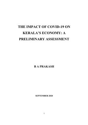 The Impact of Covid-19 on Kerala's Economy