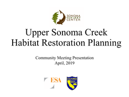 Upper Sonoma Creek Habitat Restoration Planning