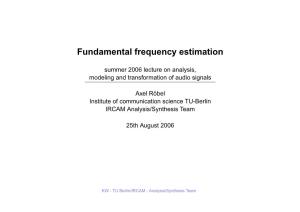 Fundamental Frequency Estimation