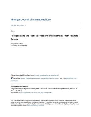 Refugees and the Right to Freedom of Movement: from Flight to Return