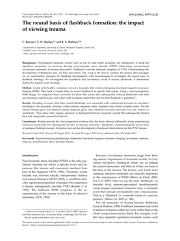 The Neural Basis of Flashback Formation: the Impact of Viewing