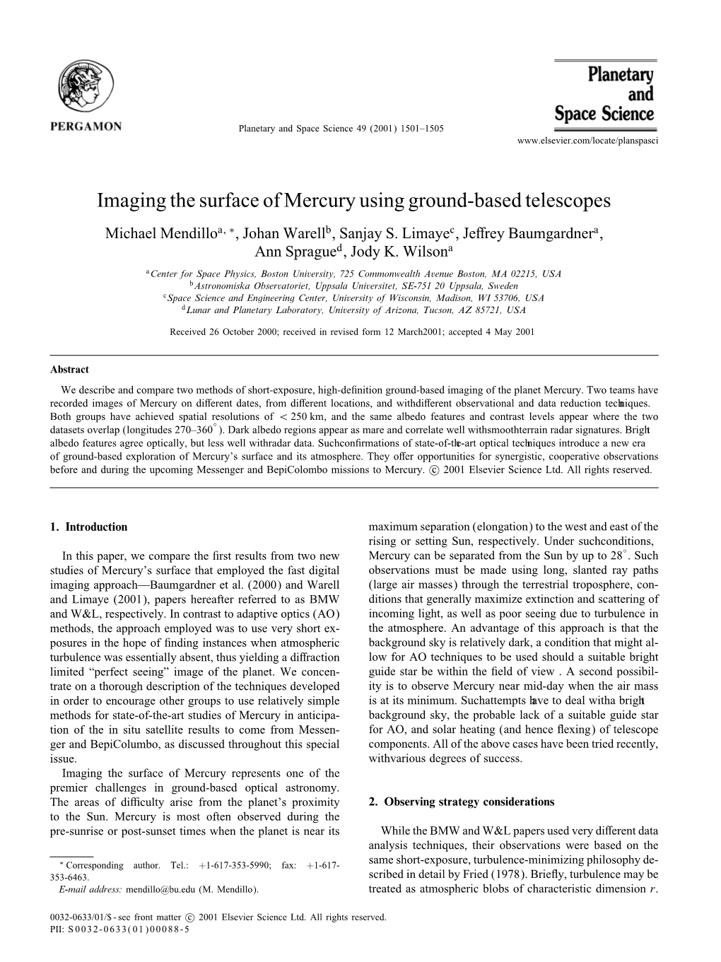 Imaging the Surface of Mercury Using Ground-Based Telescopes