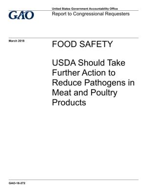 USDA Should Take Further Action to Reduce Pathogens in Meat and Poultry Products
