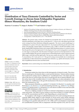 Distribution of Trace Elements Controlled by Sector and Growth Zonings in Zircon from Feldspathic Pegmatites (Ilmen Mountains, the Southern Urals)