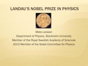 How to Get a Nobel Prize in Physics