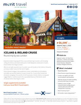 Iceland & Ireland Cruise $6,595*